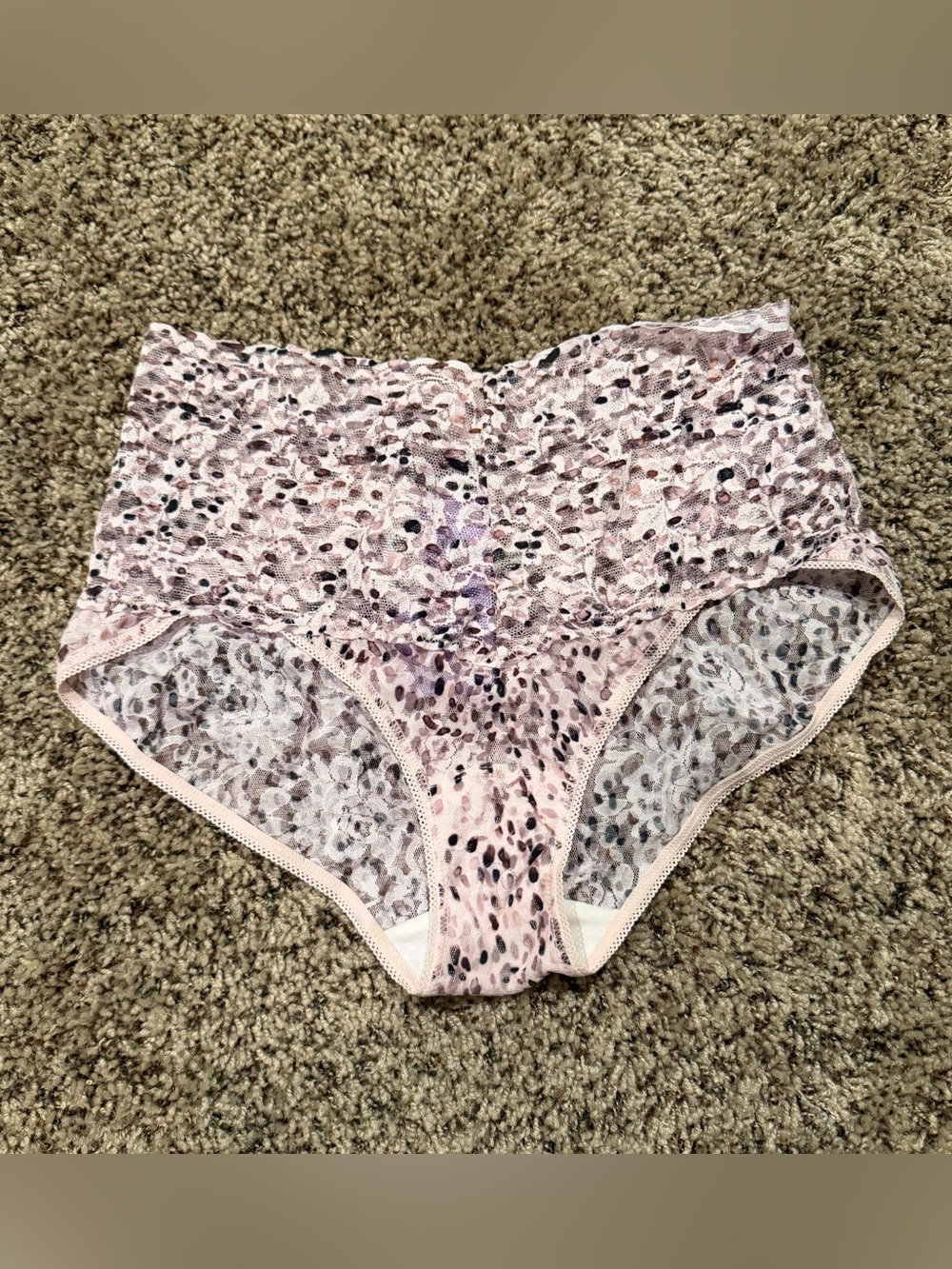 Hanky Panky NWT Pink Leopard-Print Retro V-kini Lace Briefs